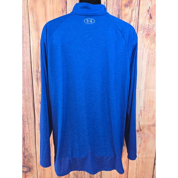 Under Armour Mens 2XL Long Sleeve Blue Quarter-Zip Pullover - Picture 2 of 8